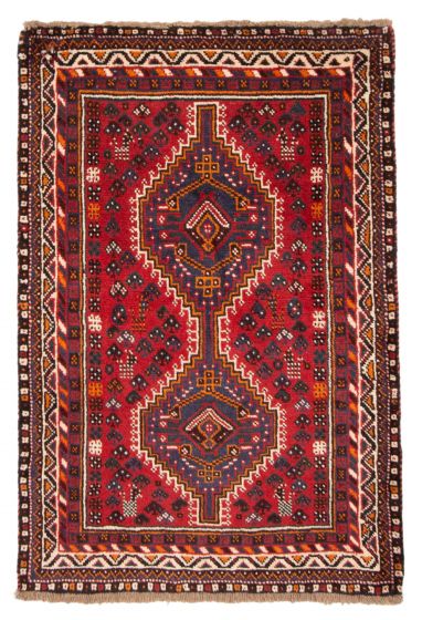 Bordered  Traditional Red Area rug 3x5 Persian Hand-knotted 372971
