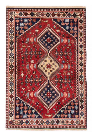 Bordered  Traditional Red Area rug 3x5 Persian Hand-knotted 382370