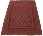 Bordered  Carved Red Area rug 4x6 Afghan Hand-knotted 311233