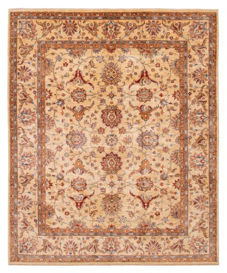 Floral  Traditional Ivory Area rug 6x9 Afghan Hand-knotted 389949