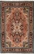Traditional Brown Area rug 3x5 Indian Hand-knotted 239839