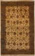 Bordered  Traditional Ivory Area rug Unique Indian Hand-knotted 272805