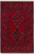 Bordered  Tribal Red Area rug 3x5 Afghan Hand-knotted 282462