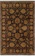 Bordered  Traditional Black Area rug 5x8 Indian Hand-knotted 284247