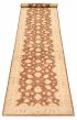 Bordered  Traditional Brown Runner rug 13-ft-runner Afghan Hand-knotted 318096