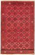Bordered  Tribal Red Area rug Unique Turkish Hand-knotted 320500