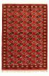 Bordered  Tribal Brown Area rug 4x6 Turkmenistan Hand-knotted 332596