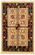 Bordered  Tribal Ivory Area rug 4x6 Turkish Hand-knotted 332747