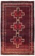 Bordered  Tribal Red Area rug 4x6 Turkish Hand-knotted 334232