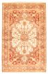 Bordered  Traditional Brown Area rug 5x8 Indian Hand-knotted 344253