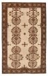 Bordered  Traditional Ivory Area rug 6x9 Afghan Hand-knotted 353323