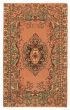 Bordered  Vintage Brown Area rug 5x8 Turkish Hand-knotted 358931