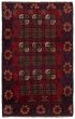 Bordered  Tribal Red Area rug 3x5 Afghan Hand-knotted 360566
