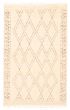 Moroccan  Tribal Ivory Area rug 5x8 Pakistani Hand-knotted 366913