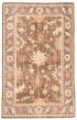 Bordered  Traditional Brown Area rug 5x8 Indian Hand-knotted 369488
