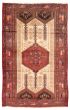 Bordered  Traditional Ivory Area rug 4x6 Turkish Hand-knotted 370666