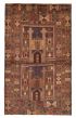 Bordered  Traditional Brown Area rug 3x5 Afghan Hand-knotted 370862