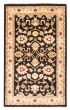 Bordered  Traditional Black Area rug 3x5 Afghan Hand-knotted 379951