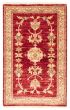 Bordered  Traditional Red Area rug 3x5 Afghan Hand-knotted 380026