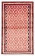 Bordered  Traditional Ivory Area rug 4x6 Afghan Hand-knotted 380475
