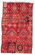 Bordered  Tribal Red Area rug 6x9 Moroccan Hand-knotted 383091