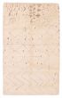 Carved  Transitional Ivory Area rug 5x8 Indian Hand-knotted 387382