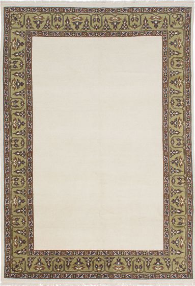 Traditional Ivory Area rug 5x8 Pakistani Hand-knotted 230689
