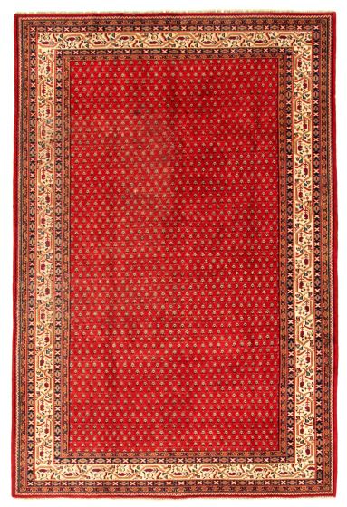 Bordered  Traditional Red Area rug 5x8 Indian Hand-knotted 343222
