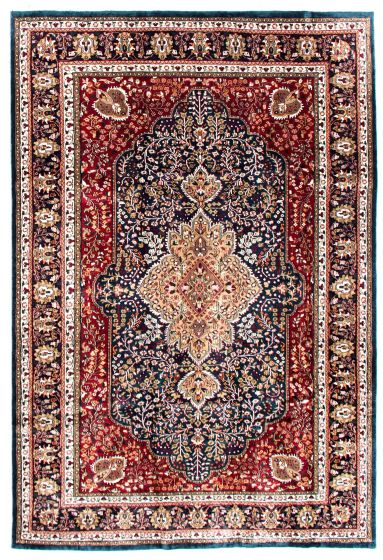 Bordered  Traditional Green Area rug 5x8 Indian Hand-knotted 348360