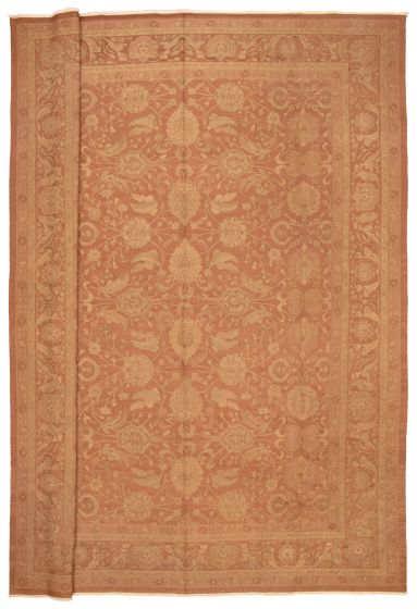 Bordered  Traditional Brown Area rug 12x15 Chinese Flat-weave 351101