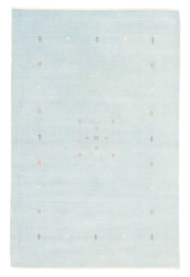 Gabbeh  Tribal Blue Area rug 5x8 Indian Hand Loomed 354439