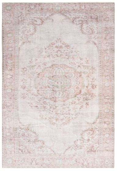 Bordered  Traditional Grey Area rug 5x8 Turkish Hand-knotted 362512