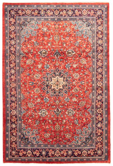 Bordered  Traditional Brown Area rug 8x10 Persian Hand-knotted 364739