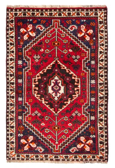 Bordered  Traditional Red Area rug 3x5 Persian Hand-knotted 372960