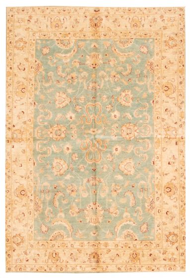 Bordered  Traditional Blue Area rug 5x8 Afghan Hand-knotted 374363
