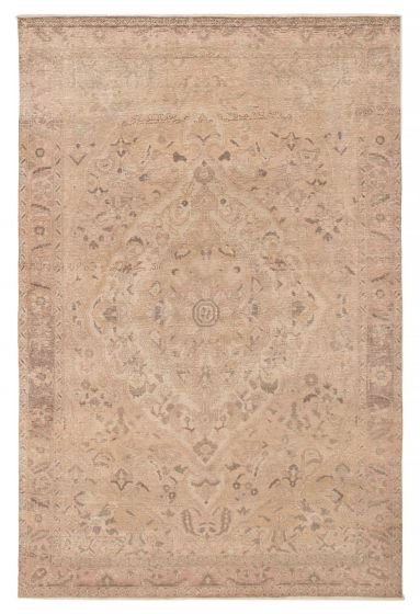 Vintage/Distressed Ivory Area rug 5x8 Turkish Hand-knotted 392488