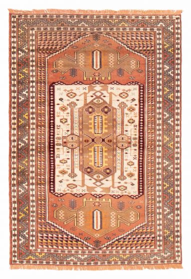 Traditional  Tribal Ivory Area rug 3x5 Turkish Hand-knotted 409498
