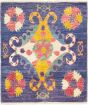 Casual  Transitional Blue Area rug Square Indian Hand-knotted 280586