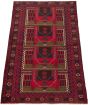 Bordered  Tribal Red Area rug 3x5 Afghan Hand-knotted 298082