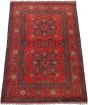 Bordered  Tribal Red Area rug 3x5 Afghan Hand-knotted 305323
