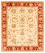 Bordered  Traditional Ivory Area rug 6x9 Afghan Hand-knotted 345789