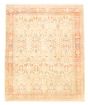 Bordered  Traditional Ivory Area rug 6x9 Turkish Hand-knotted 347580