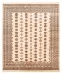 Bordered  Traditional Ivory Area rug 6x9 Pakistani Hand-knotted 363268