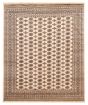 Bordered  Traditional Ivory Area rug 6x9 Pakistani Hand-knotted 363305