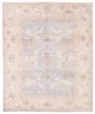 Bordered  Traditional Blue Area rug 6x9 Indian Hand-knotted 377523