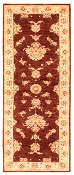 Bordered  Traditional Red Runner rug 7-ft-runner Afghan Hand-knotted 346827