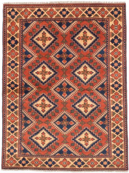 Traditional Brown Area rug 4x6 Afghan Hand-knotted 202972