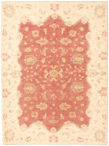 Bordered  Traditional Red Area rug 4x6 Pakistani Hand-knotted 336031