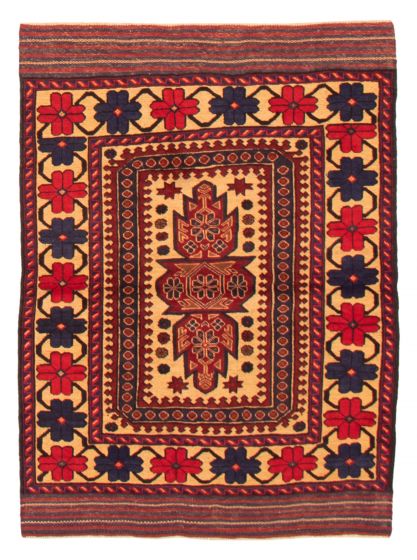 Bordered  Tribal Brown Area rug 3x5 Afghan Hand-knotted 365418