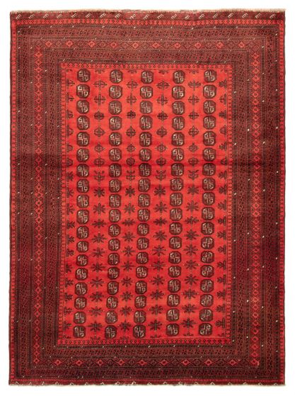 Bordered  Traditional Brown Area rug 6x9 Turkmenistan Hand-knotted 366006
